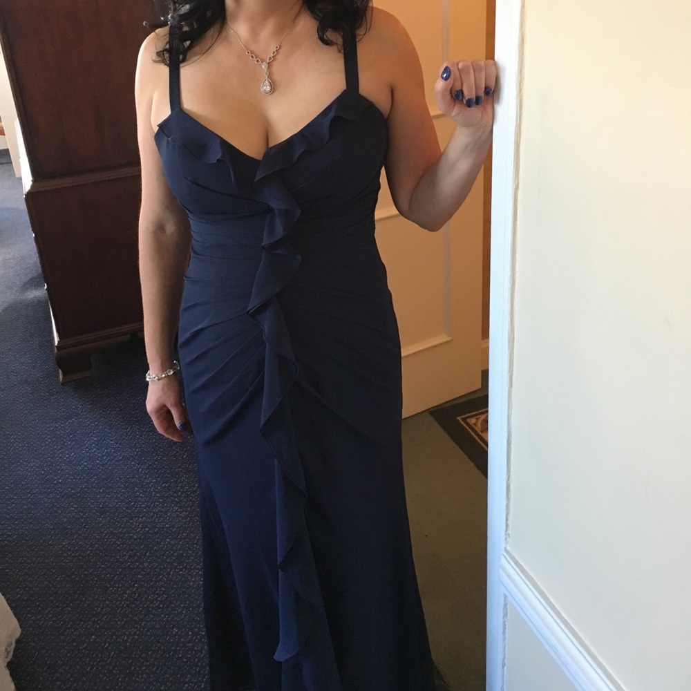 Navy Blue - White by Vera Wang Gown